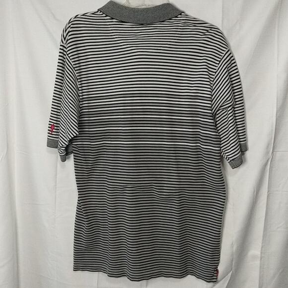 PAYNE STEWART Gray Striped Polo Golf Shirt Medium - Picture 4 of 6